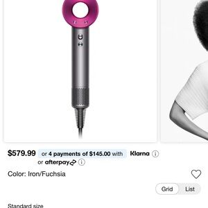 Dyson Hair Dryer in Iron and Pink